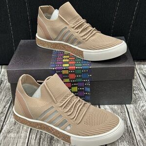 Bernie Mev's Womens Bernice Fashion Sneaker Blush Rose Gold Rhinestones Size 38